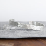 Hammered Silver Cuff Bracelet 1/4" Wide 