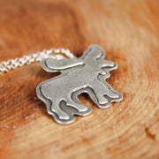 Silver Moose Pendant 