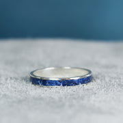 Thin Lapis Lazuli Inlay Ring Silver