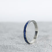 Thin Lapis Lazuli Inlay Ring Silver