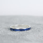 Thin Lapis Lazuli Inlay Ring Silver