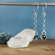 Blue Topaz Earrings - Looking Glass Earrings 