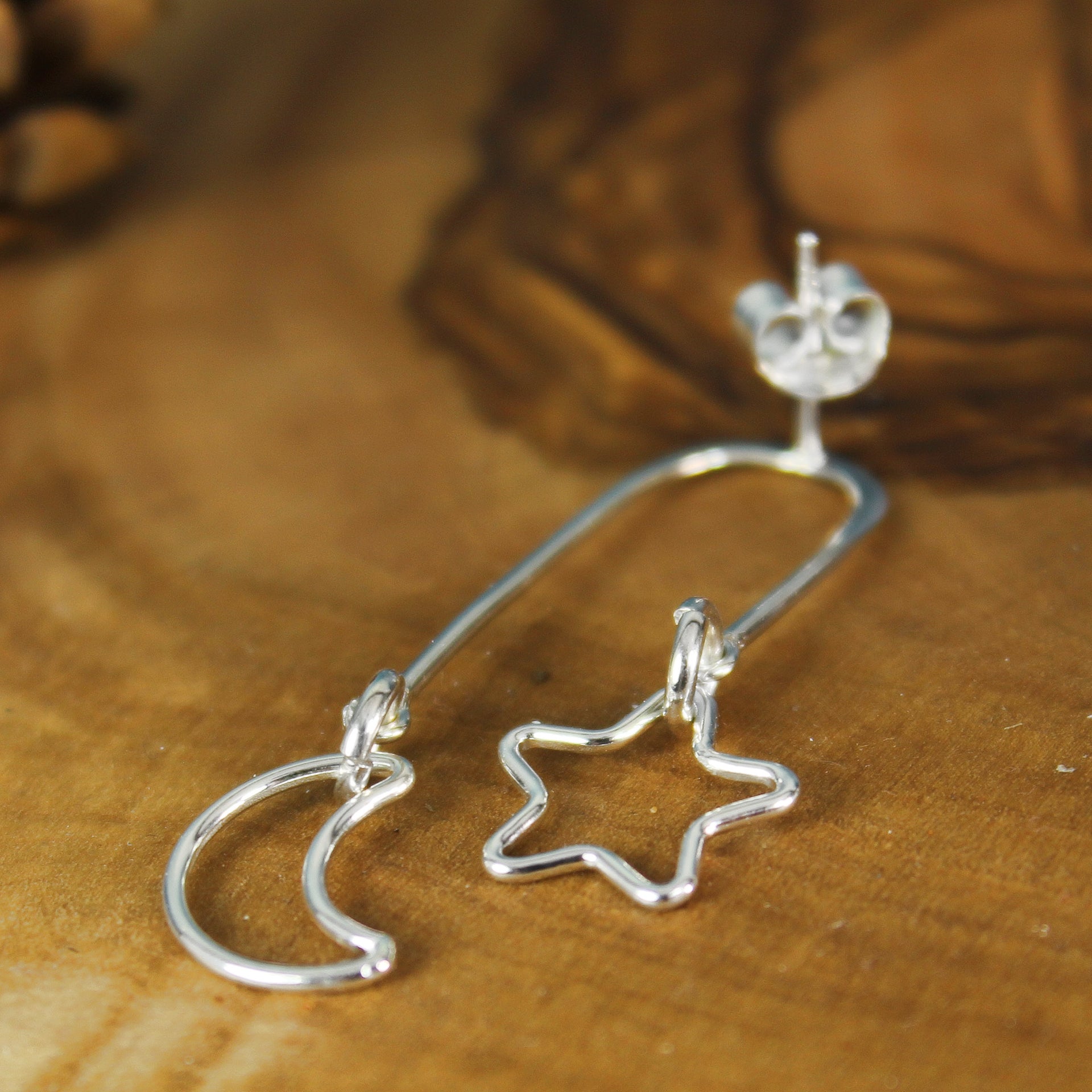 Moon & Star Post Earrings 