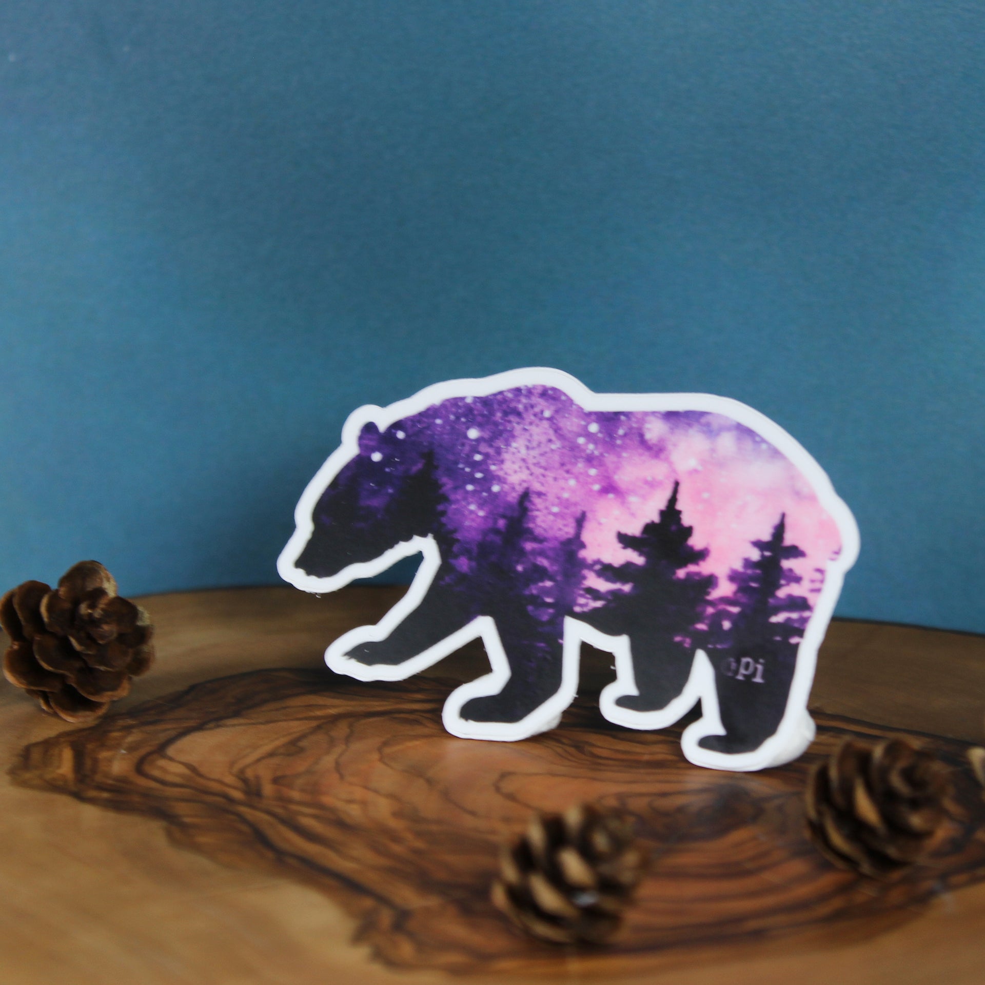 Pink Galaxy Bear Sticker 