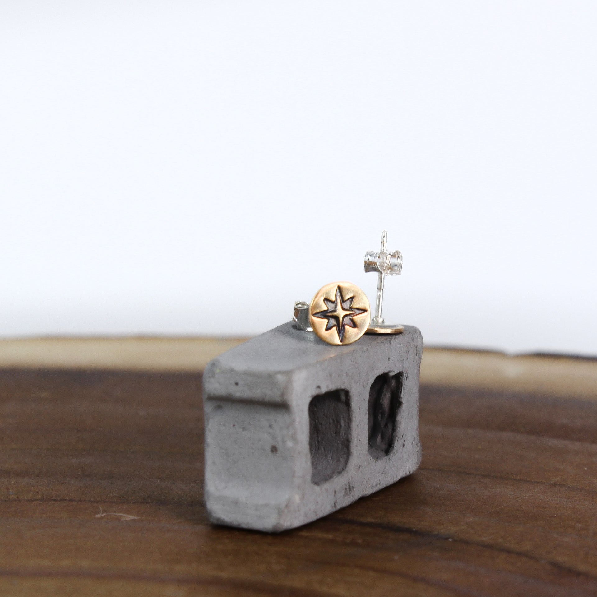 Compass Rose Earrings Gold-Fill 