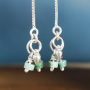 Turquoise Threader Earrings Silver 