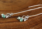 Turquoise Threader Earrings Silver 