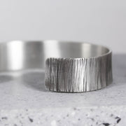 Wide Silver Cuff Textured 5/8" 