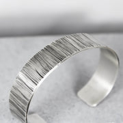 Wide Silver Cuff Textured 5/8" 