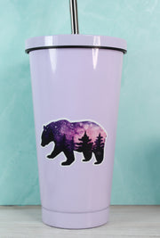 Pink Galaxy Bear Sticker 