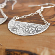 Silver Mandala Earrings 