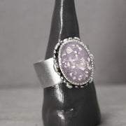 Large Amethyst Silver Ring 