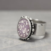 Large Amethyst Silver Ring 