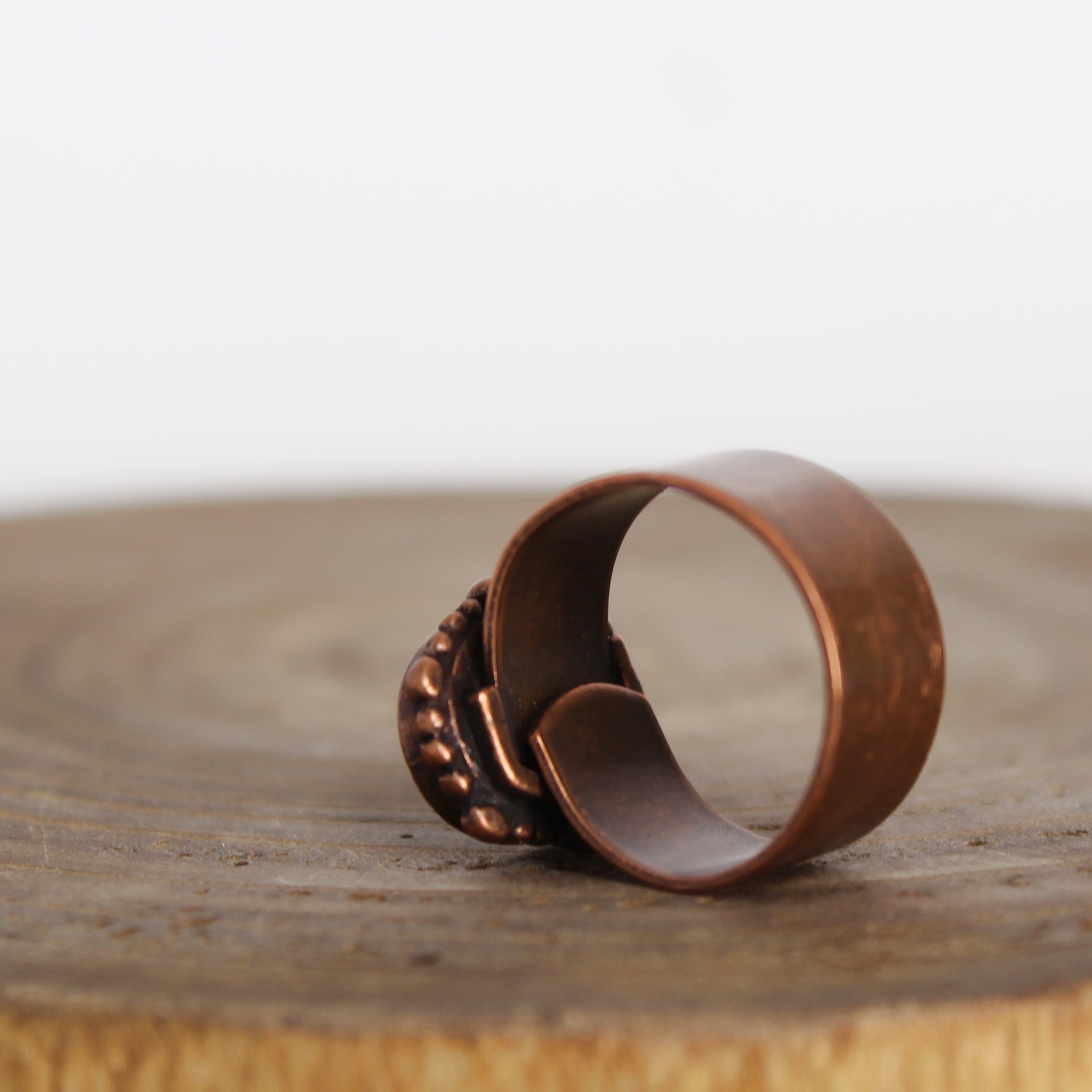 Large Selenite Ring Copper 