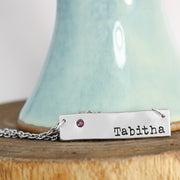 Name Necklace with Birthstone 