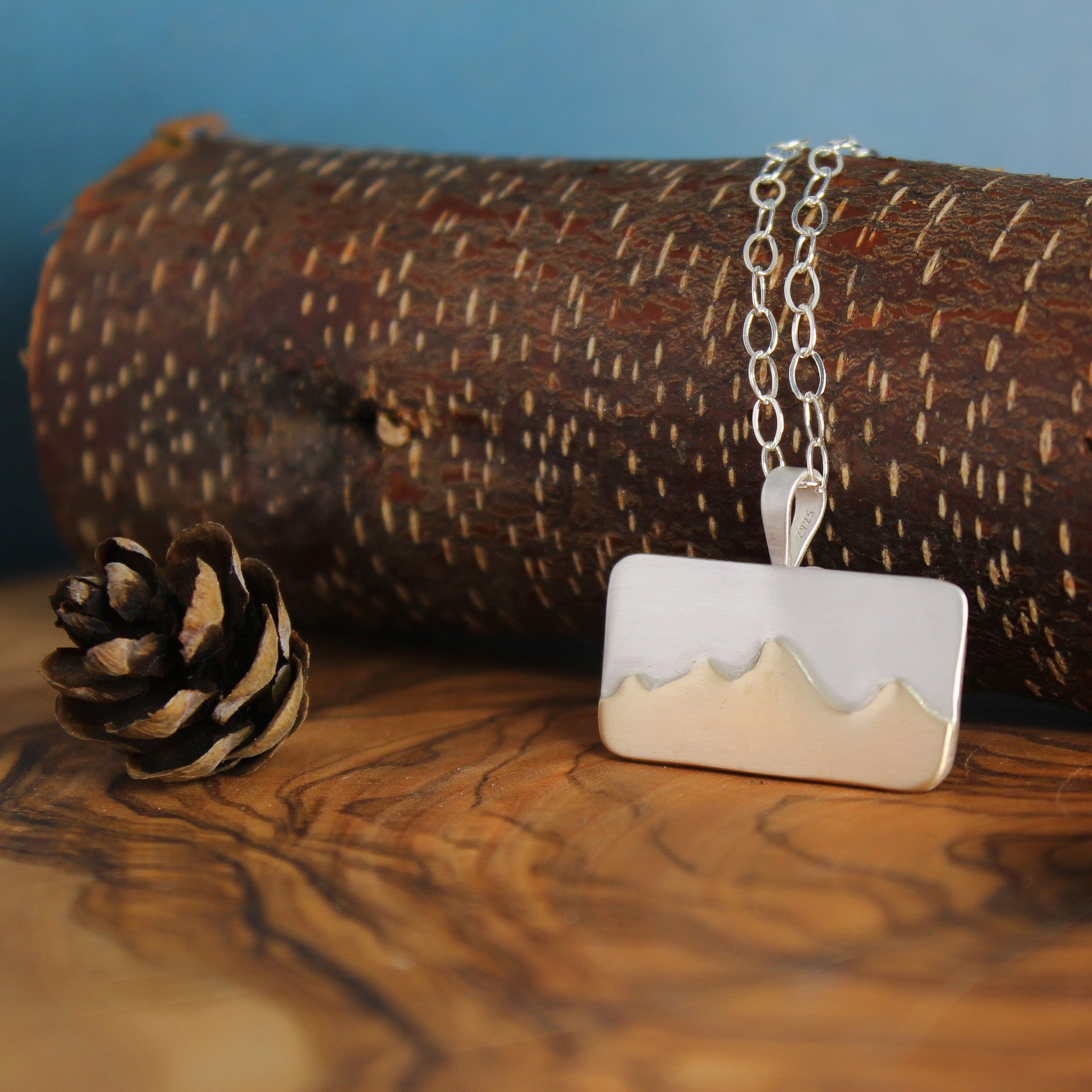 Silver & Gold Mountain Necklace 