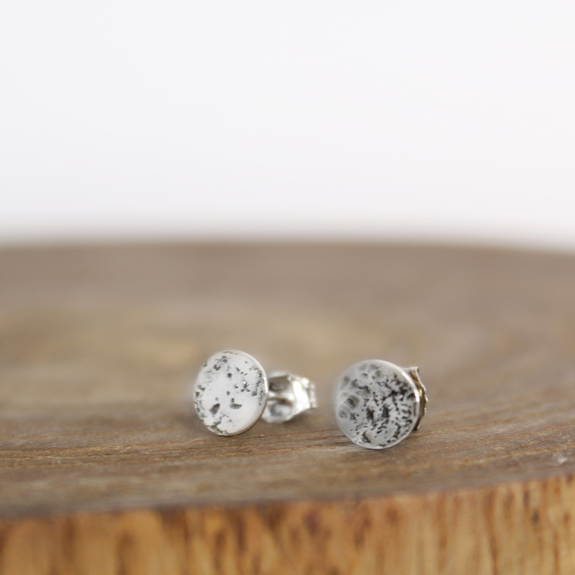 Silver Full Moon Earrings 