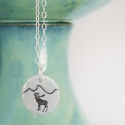 Silver Moose Mountain Necklace 