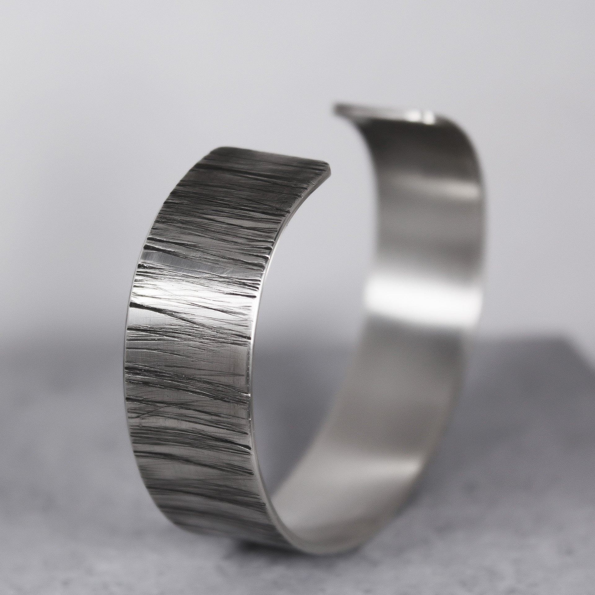 Wide Silver Cuff Textured 5/8" 