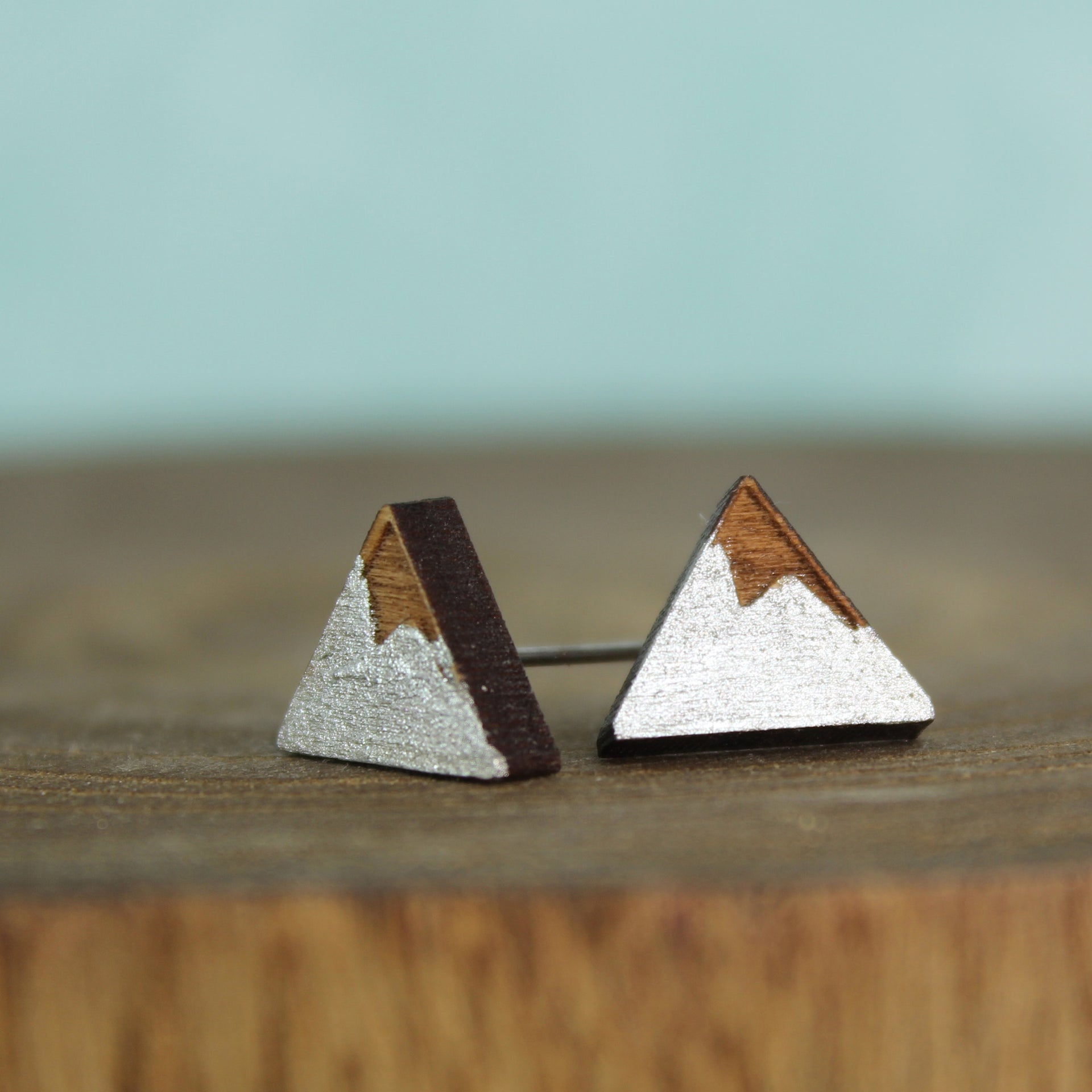 Wood Mountain Earrings Silver 