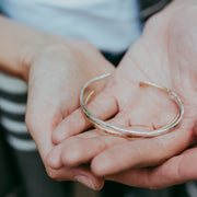 Hammered Silver Cuff Thick 