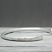 Hammered Silver Cuff Thick 