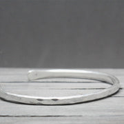 Hammered Silver Cuff Thick 