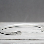 Hammered Silver Cuff Thick 